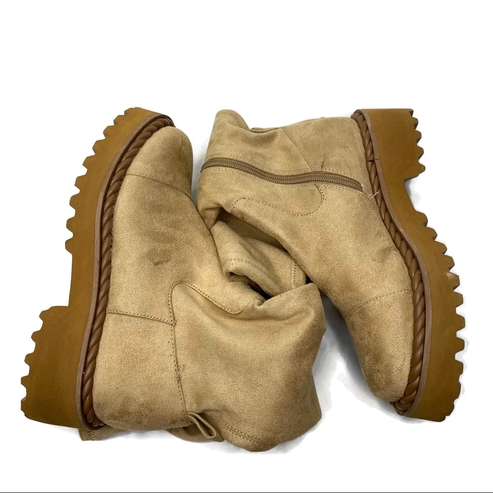 Vince Camuto Over The Knee Melleya Boot Rubber Sole tortilla Color size 6.5